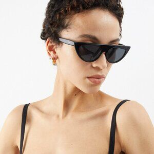 BRAND NEW Celine CL40228I 01A Shiny Black Smoke Grey Geometric Women Sunglasses